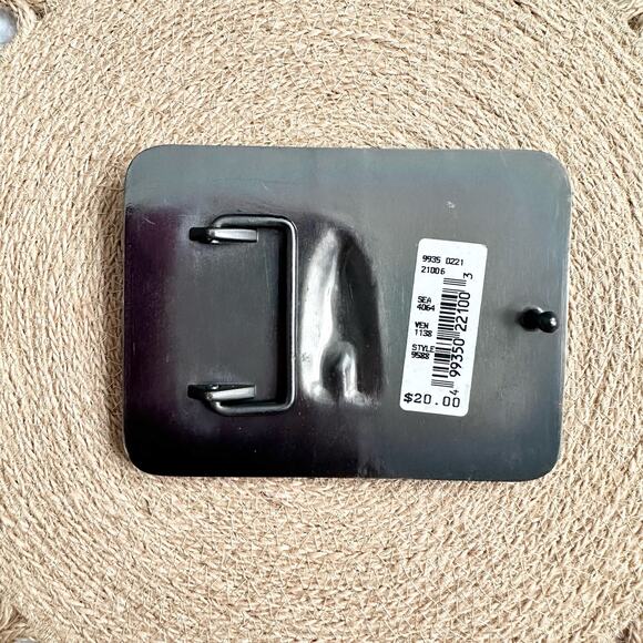 Brass Metal NOS Bald Eagle Spread Wings Soaring Mountains Trees Belt Buckle - Picture 4 of 5